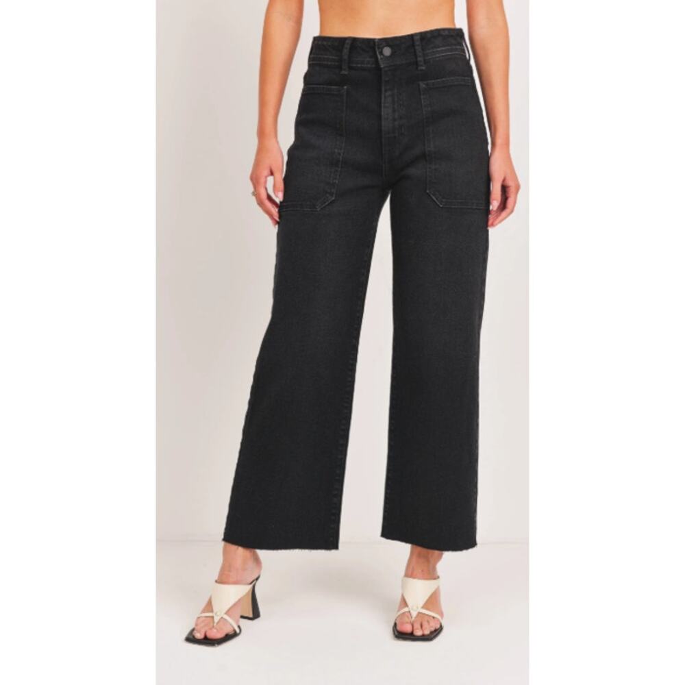 Just Black Utility Wide Leg Denim Size 28